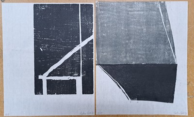Martina Geist, geb. 1961 Stuttgart, Mappe mit 3 Holz- und Linolschnitten, 1993, he handsigniert und datiert, Ed. 10/10, Blatt je 35x28 cm, in Mappe