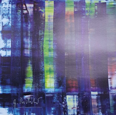 Gerhard Richter, geb. 1932, "Abstrakt Painting", Offset Lithografie auf dünnem Karton, Kunstdruck 2005, handsign., mit Silberstift, ca. ...