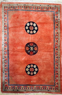 Mogolischer Teppich, Mongolei, um 1930, Wolle auf Baumwolle, ca. 295 x 200 cm, EHZ: 3