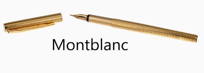 MONTBLANC Füller, "Noblesse", Korpus verg.,Rillendekor, GG 585/000 Feder, Montblanc Germany
