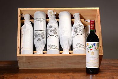 12 Flaschen 1997 Chateau Mouton Rothschild, Paulliac, premier grand cru classé. je 75cl, orig. verkorkt und unverkostet, in orig. Holzkiste