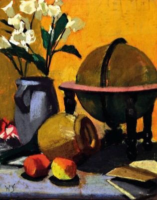 William Straube, 1871 Berlin-1954 Neufrach, Stillleben mit Lilien und Globus, Pastell auf Papier, links unten monogr. WS, ca. 49x39cm, u.Gl., R. ca. ...