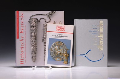 Literatur zu lokaler Goldschmiedekunst in Deutschland, 10 Werke, Kohlhaussen: Nürnberger Goldschmiedekunst, 1968 Berlin; Gruber: Gebrauchssilber des ...