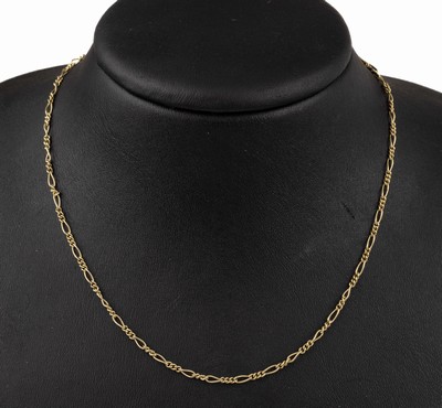14 kt Gold Collier, GG 585/0000, Figaropanzer, L. ca. 81 cm, Federringschließe,total ca. 7.1 g