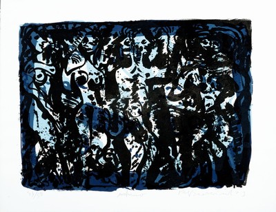 Rudi Baerwind, 1910-1982 Mannheim, 2 Farblithographien, beide handsigniert und num. 43/50, eine betitelt nocturno, Blattgr. je ca. 50x65 bzw. ...
