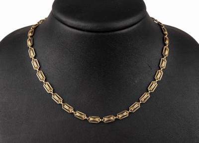 14 kt Gold Uhrenkette, 1930er Jahre, GG 585/000, Federring und Karabiner, L. ca. 40 cm, ca. 12.2 g