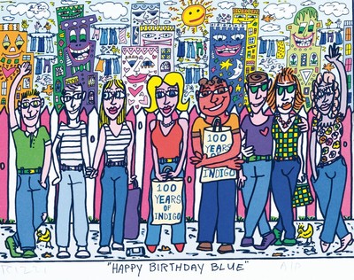 James Rizzi, 1950-2011, "Happy Birthday Blue", Lithografie von 1996, handsign., num., A/P, ca. 31x38 cm
