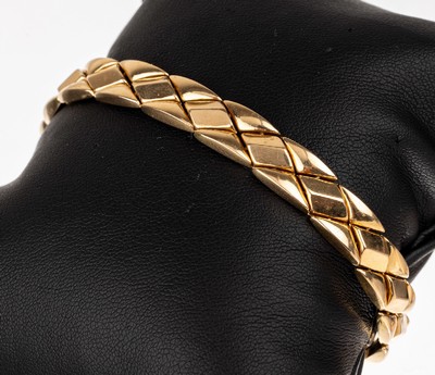18 kt Gold Armband, GG 750/000, pol., L. ca. 19 cm, Kastenschloss mit doppelter Sicherheitsacht, ca. 20 g