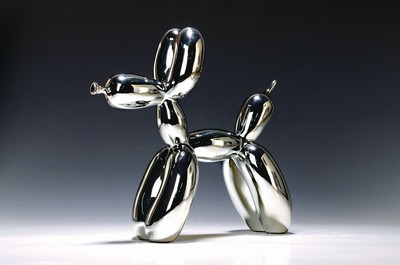 ---entfällt--- Jeff Koons, geb. 1955, "Ballon Dog" (Grey), num. 140/999, inkl. Orginal Karton, ca. 30x30x12 cm
