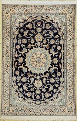 Nain fein(6 La), Persien, ca. 40 Jahre, Korkwolle mit Seide, ca. 150 x 103 cm, EHZ: 1-2