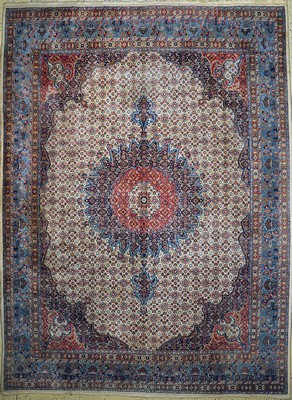 Mud, Persien, ca. 50 Jahre, Wolle auf Baumwolle, ca. 403 x 297 cm, Reinigungsbedürftig, EHZ: 2