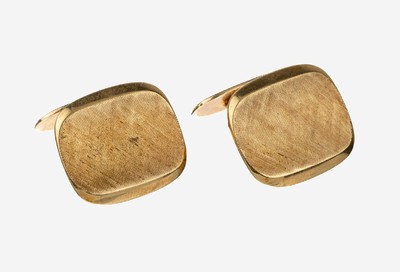 Paar 14 kt Gold Manschettenknöpfe, GG 585/000, sat., ca. 14.5 g