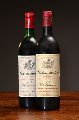 2 Flaschen Chateau Montrose 1976 und 1978, Grand Cru Classe, Saint-Estephe ca. 73 / 75cl, Upper Mid Shoulder