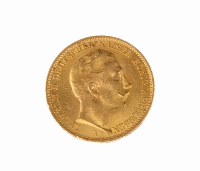 Goldmünze 20 Mark, Deutsches Reich 1912, Wilhelm II Deutscher Kaiser König von Preußen