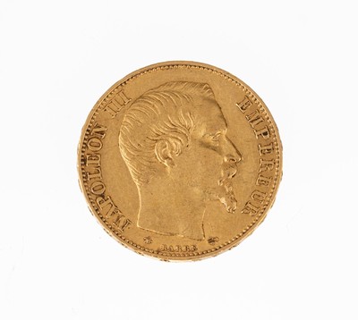 Goldmünze 20 Francs, Empire Francais 1858, Napoleon III