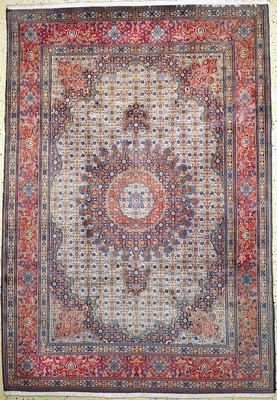Mud fein, Persien, ca. 50 Jahre, Korkwolle mit Seide, ca. 285 x 200 cm, EHZ: 2
