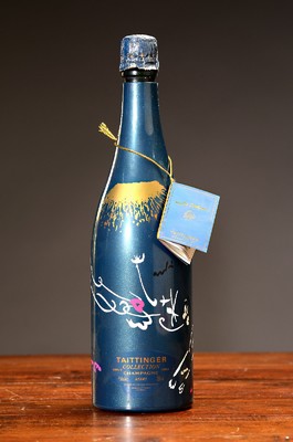 1 Flasche 1982 Taittinger Collection Andre Masson, Champagne, Brut, Künstleredition, ca. 75cl, 12% Vol., in orig. Karton, dieser lädiert