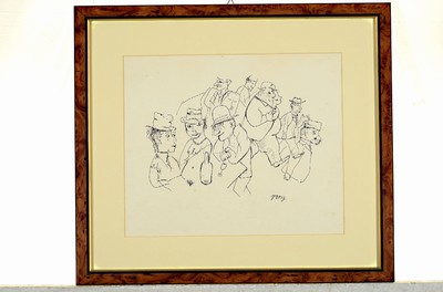 George Grosz, 1892-1959 Berlin, 3 Lithographien, 2x "Bonzen beim Feiern" und 1x "Im Bordell", je drucksigniert, unter Glas ...