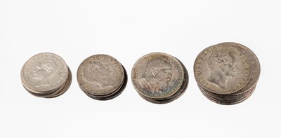 Lot 18 Silbermünzen, 5 x 5 Mark: 2 x freie und Hansestadt Hamburg 1876 und 1907, 2 x Ludwig II von Bayern 1874 1876, 1 x Otto von Bayern 1903, 3 x ...