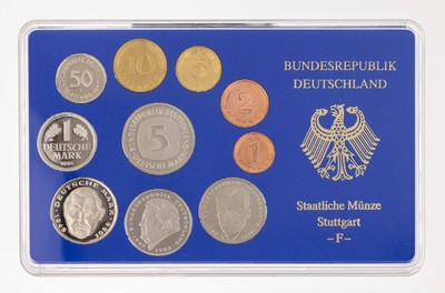 4 Münzsätze Deutsche Mark, Deutschland 1995, Kurssätze PP, Prägestätte A, D, F, G