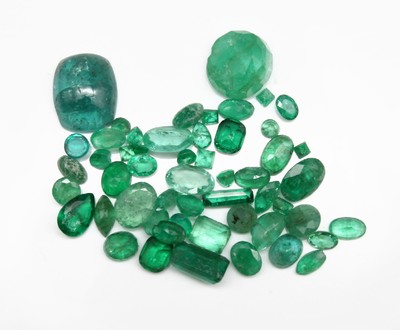 Lot lose Smaragde, ca. 20.97 ct, versch. Schliffformen und Größen