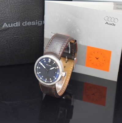 SINN / AUDI design Herrenarmbanduhr in Stahl, Automatik, beids. verg., Boden 8-fach verschr., schwarzes Kontrastzifferbl., Anz. v. Std., Min., ...