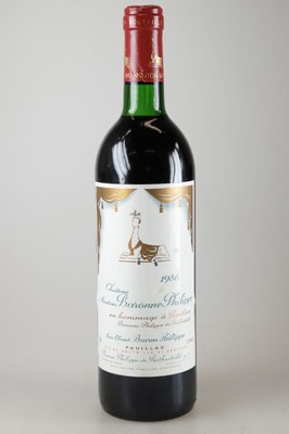 1 Flasche 1986 Baronne Philippe de Rothschild,Chateau d'Armailhac, Pauillac, ca. 75cl, 12 ,5% Vol., Top Shoulder