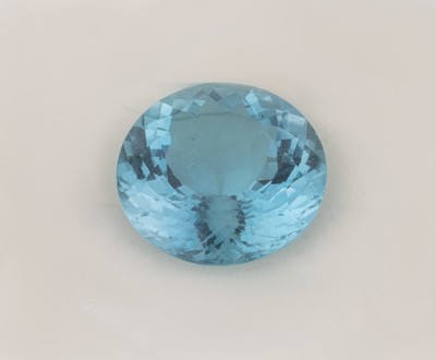 Loser rundfacett. Aquamarin im Sonnenschliff ca. 35.15 ct, ca. 23 x 13 mm, schöne Farbe,WBW-Gutachten 04/2005 EUR 10.500.-