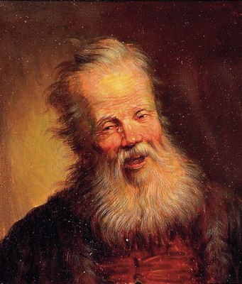 Zuschreibung: Johann Georg Trautmann, 1713 Zweibrücken-1796 Frankfurt, Porträt eines lachenden alten Mannes mit Bart, in der Art eines ...
