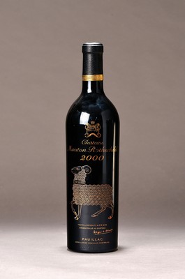 1 Flasche 2000 Chateau Mouton Rothschild, Pauillac, Premier Cru Classe, ca. 75cl, 12,5% Vol., High Fill, 96 Punkte nach Robert ParkersWine Advocate, ...