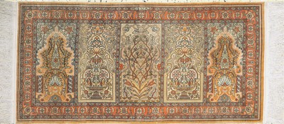 Hereke Seide"Saf"fein, Türkei, um 1950, reine Naturseide, ca. 130 x 66 cm, ca. 1,0 Mio. Kn/qm, EHZ: 1-2