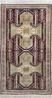 Hereke Seide"Schildmotiv"fein, Türkei, um 1940, reine Naturseide, ca. 156 x 88 cm, EHZ: 1-2