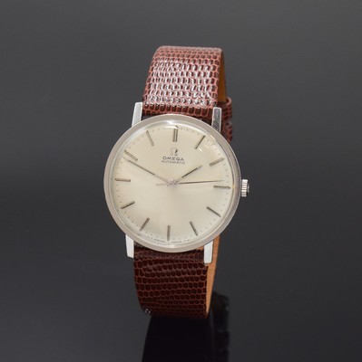OMEGA Referenz 161.009 Herrenarmbanduhr in Stahl, Schweiz um 1966, Automatik, 3-tlg. Geh., Boden u. Glasrand aufgedr., orig. Glas u. Krone, silb. ...