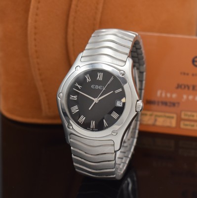 EBEL Classic Wave Herrenarmbanduhr in Stahl Referenz 9187F41, Schweiz verk. lt. beil. Garantie 08/2003, quarz, orig. Wellengliederband m. dopp. ...