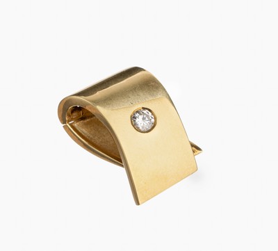 14 kt Gold Brillant Clipanhänger, GG 585/000, Brillant ca. 0.25 ct Weiß/si, ca. 6.2g