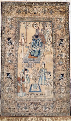 Kerman Lawar antik, Persien, Mitte 19.Jhd, Wolle auf Baumwolle, ca. 222 x 137 cm, EHZ: 2-3(kleine Restaurierungen).