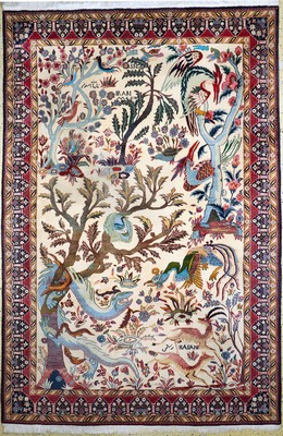 Birdjand Kork fein, Persien, Ende 20.Jhd, Korkwolle auf Baumwolle, ca. 333 x 220 cm, Reinigungsbedürftig, EHZ: 1-2