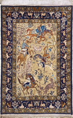 Ghom alt, Persien, Mitte 20.Jhd, Wolle mit Seide, ca. 157 x 107 cm, EHZ: 1-2