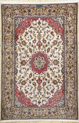 Keschan"Shadsar"Kork fein, Persien, signiert, Ende 20.Jhd, Korkwolle mit Seide, ca. 175 x 120 cm, EHZ: 1-2