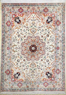 Täbriz fein(50 Raj), Persien, Ende 20.Jhd, Korkwolle mit und auf Seide, ca. 208 x 150 cm,ca. 500.000 Kn/qm, EHZ: 2