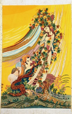 Täbriz fein(50 Raj), Persien, Ende 20.Jhd, Korkwolle mit Seide, ca. 146 x 100 cm, ca. 500.000 Kn/qm, EHZ: 1-2