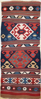 Shahsawan Kelim antik, Persien, um 1900, Wolle auf Wolle, ca. 214 x 90 cm, EHZ: 2