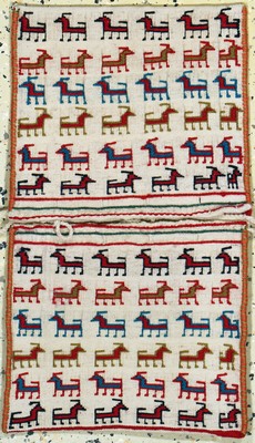 Ghaschgai Dopeltasche, Persien, Mitte 20.Jhd, Wolle auf Wolle, ca. 55 x 30 cm, EHZ: 2