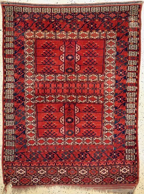 Ersari Engsi antik, Turkmenistan, 19.Jhd, Wolle auf Wolle, ca. 175 x 130 cm, EHZ: 3-4, (Eck beschädigt)