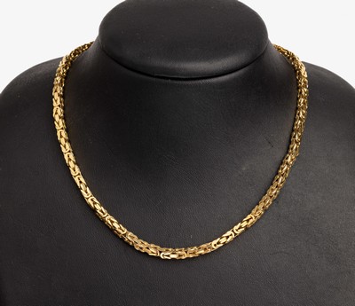 14 kt Gold Königskette, GG 585/000, total ca. 68.4 g, L. ca. 90 cm, Karabinerschließe