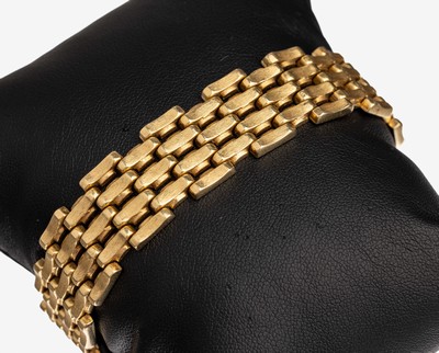 14 kt Gold Armband, GG 585/000, L. ca. 19 cm, total ca. 31.3 g, Kastenschloß mit Sicherheitsachten