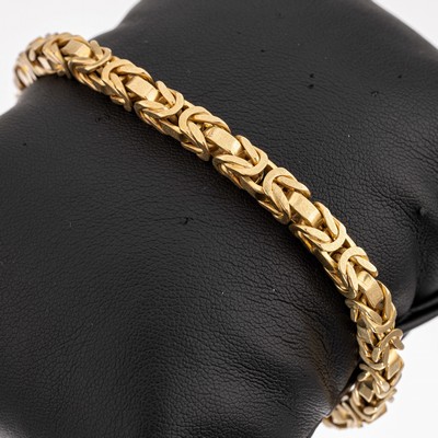 14 kt Gold Königsketten-Armband, ca. 39.3 g, GG 585/000, L. ca. 19.5 cm, Kastenschloss mit Sicherheitsacht