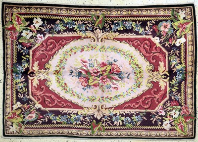 Aubusson stil, Rumänien, ca. 50 Jahre, Wolle auf Baumwolle, ca. 205 x 140 cm, EHZ: 2
