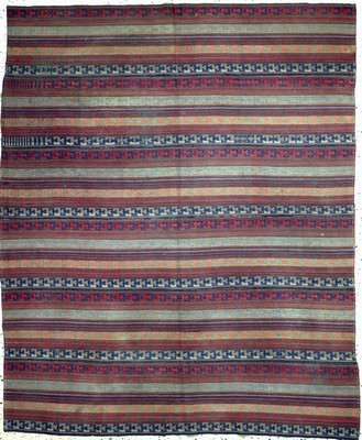 Djajim alt, Persien, um 1920/1930, Wolle auf Wolle, ca. 220 x 180 cm, Reinigungsbedürftig, EHZ: 2