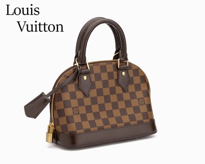 Handtasche LOUIS VUITTON, Modell Alma BB, Damier Ebene Canvas Serie, Kollektion 2008, mit Umhängeriemen, Schloß und Schlüssel, ca. 18 x 2 x 12 ...